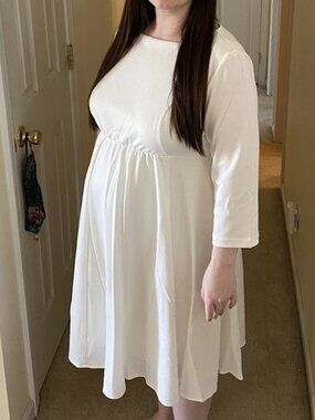 Sienna Maternity Dress Cream - Tiffany Rose Maternity
